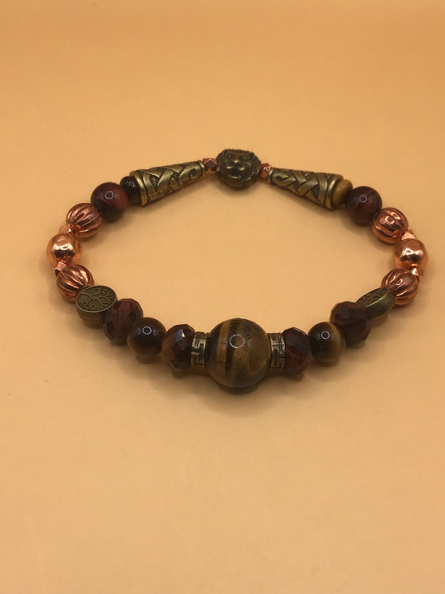 Tiger’s Eye, Red Tiger’s Eye, and Copper Bracelet