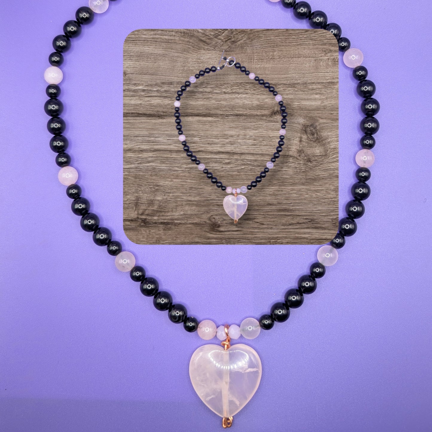 Rose Quartz heart necklace