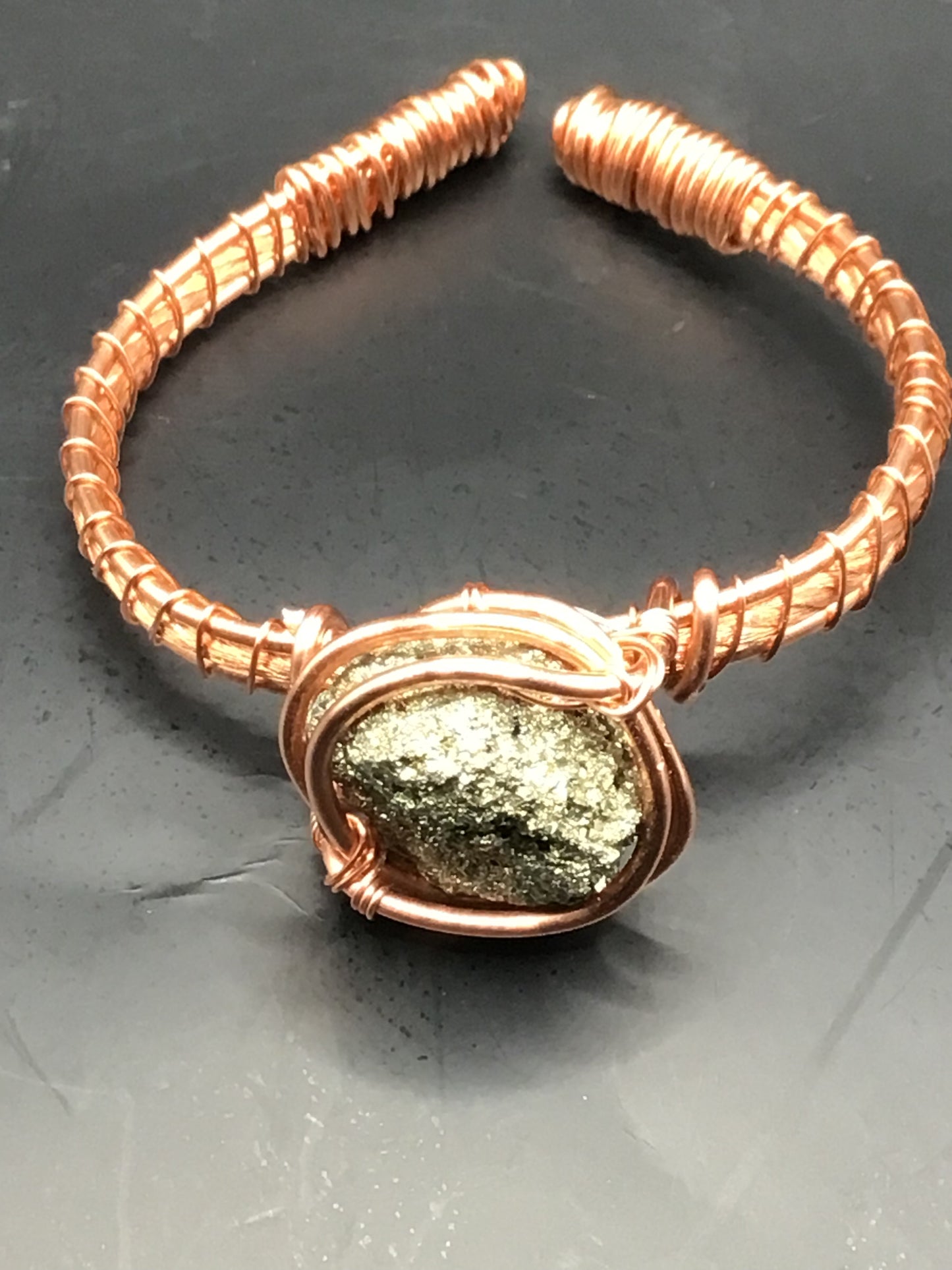 Pyrite and Copper Bracelet