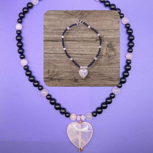 Rose Quartz heart necklace